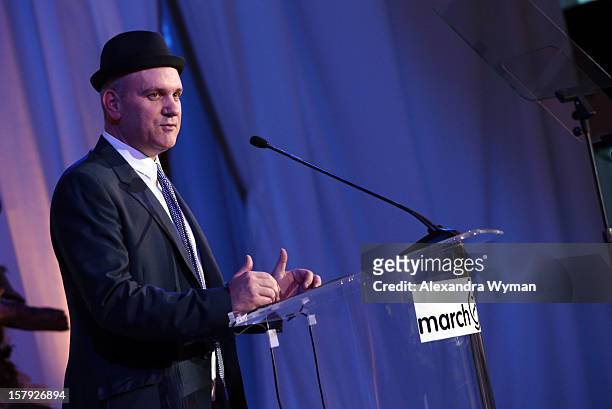Presenter Mike O'Malley speaks onstage during the 7th Annual March of Dimes Celebration of Babies, a Hollywood Luncheon, at the Beverly Hills Hotel...