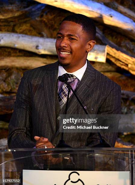 Master of Ceremonies Nick Cannon speaks onstage during the 7th Annual March of Dimes Celebration of Babies, a Hollywood Luncheon, at the Beverly...