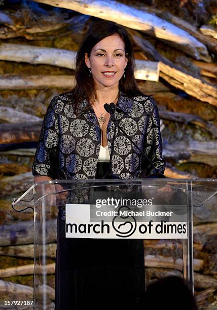 Karyn DeMartini, State Director of March of Dimes speaks onstage during the 7th Annual March of Dimes Celebration of Babies, a Hollywood Luncheon, at...