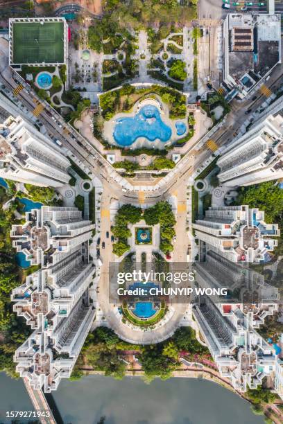 housing of tin shui wai, hong kong - district yuen long stockfoto's en -beelden