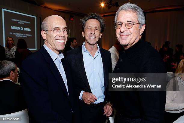 DreamWorks Animation Jeffrey Katzenberg, producer Brian Grazer and Universal Studios President & COO Ron Meyer attend the 7th Annual March of Dimes...