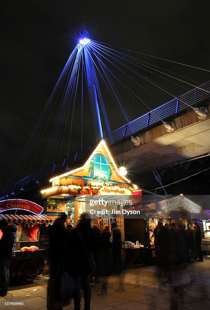 Authentic Christmas Market On London's Southbank