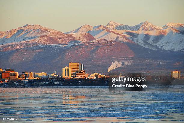 alaska anchorage cold day - anchorage alaska photos et images de collection