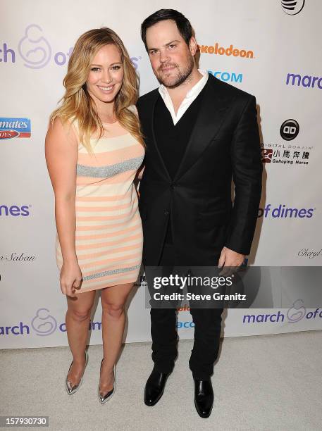 Hilary Duff and Mike Comrie arrives at the March Of Dimes' Celebration Of Babies at Beverly Hills Hotel on December 7, 2012 in Beverly Hills,...