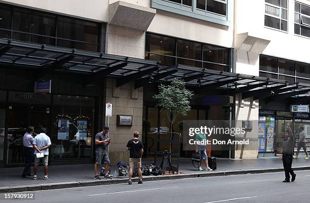 Media gather outside the Rydges World Square hotel where Michael Christian is believed staying on December 8, 2012 in Sydney, Australia. 2dayFM Radio...