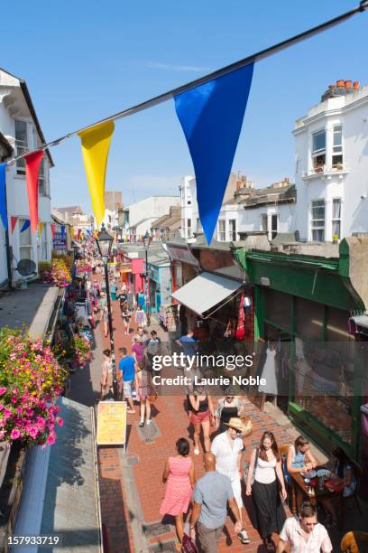 north laines, brighton, sussex, england - brighton england stock pictures, royalty-free photos & images