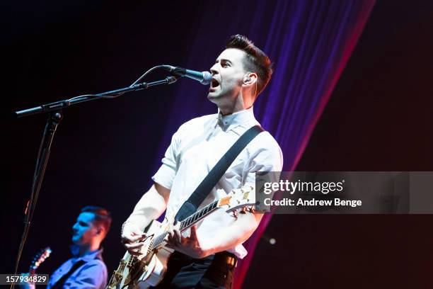 Liam Fray of The Courteeners performs at Manchester Arena on December 7, 2012 in Manchester, England.