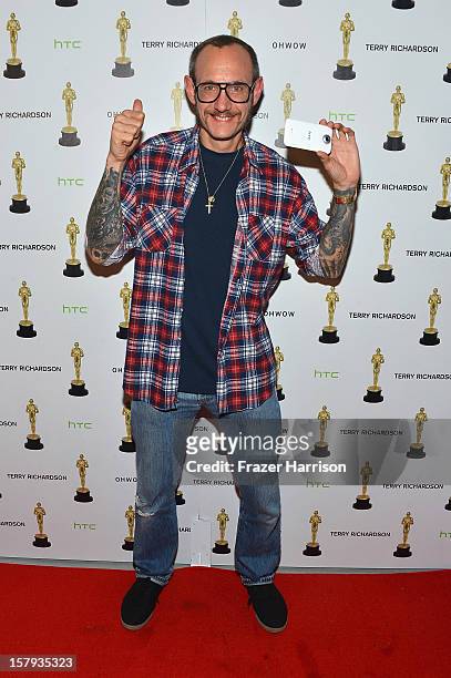 Photographer Terry Richardson attends the OHWOW & HTC celebration of the release of "TERRYWOOD" at The Standard Hotel & Spa on December 7, 2012 in...