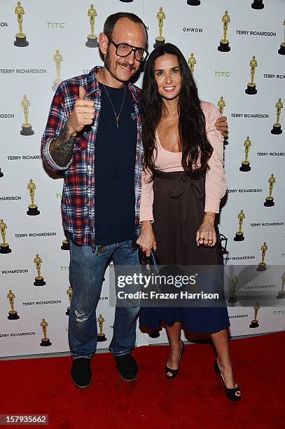 Photographer Terry Richardson and actress Demi Moore attend the OHWOW & HTC celebration of the release of "TERRYWOOD" at The Standard Hotel & Spa on...