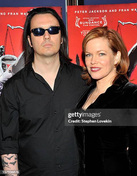 Film subject Damien Echols and producer Lorri Davis attend the New York premiere of "West Of Memphis" at Florence Gould Hall on December 7, 2012 in...