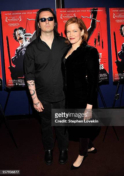 Film subject Damien Echols and producer Lorri Davis attend the New York premiere of "West Of Memphis" at Florence Gould Hall on December 7, 2012 in...
