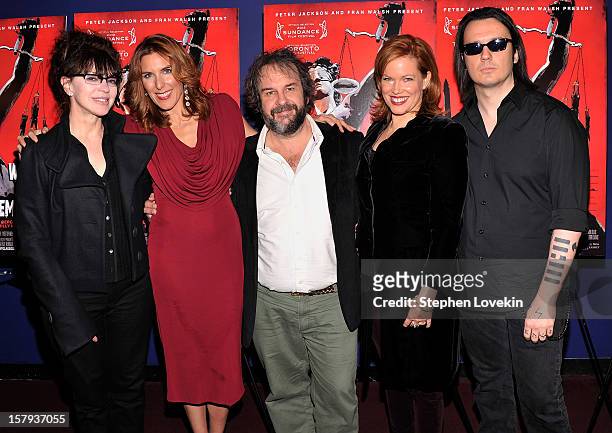 Producer Fran Walsh, writer/director Amy Berg, producer Peter Jackson, producer Lorri Davis, and film subject Damien Echols attend the New York...
