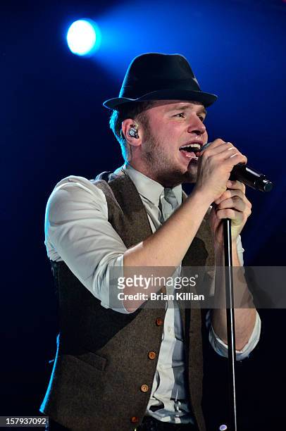 Singer Olly Murs performs onstage during Z100's Jingle Ball 2012 presented by Aeropostale at Madison Square Garden on December 7, 2012 in New York...
