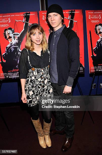 Actors Zoe Kazan and Paul Dano attend the New York premiere of "West Of Memphis" at Florence Gould Hall on December 7, 2012 in New York City.