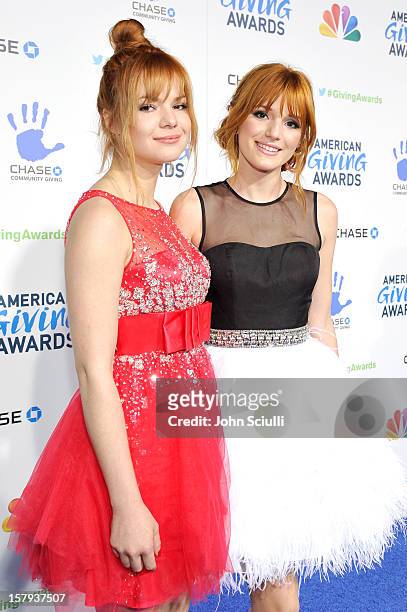 Kaili Thorne and actress Bella Thorne arrive at the American Giving Awards presented by Chase held at the Pasadena Civic Auditorium on December 7,...