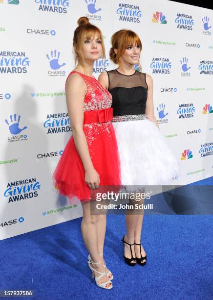 Kaili Thorne and actress Bella Thorne arrive at the American Giving Awards presented by Chase held at the Pasadena Civic Auditorium on December 7,...