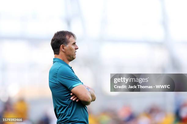 Julen Lopetegui, Manager of Wolverhampton Wanderers looks on during the pre-season friendly match between Celtic and Wolverhampton Wanderers at Aviva...