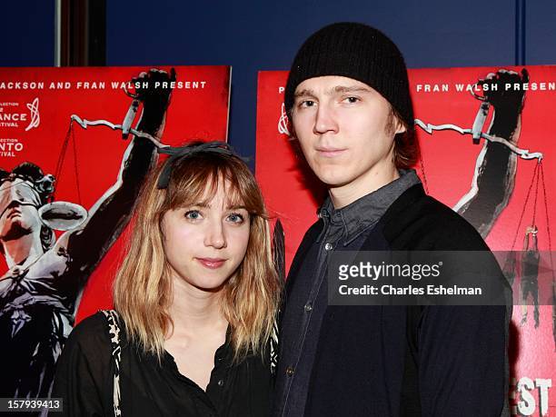 Actors Zoe Kazan and Paul Dano attends the "West Of Memphis" premiere at Florence Gould Hall on December 7, 2012 in New York City.