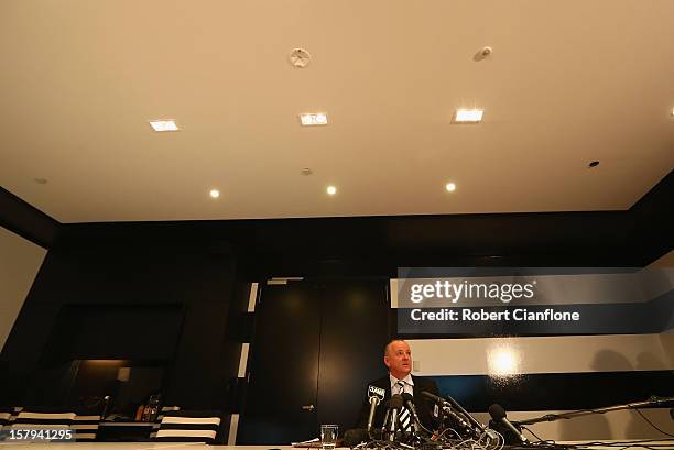 Southern Cross Austereo CEO Rhys Holleran talks to the media during a press conference at Austereo, in Melbourne Australia, on December 8 2012....