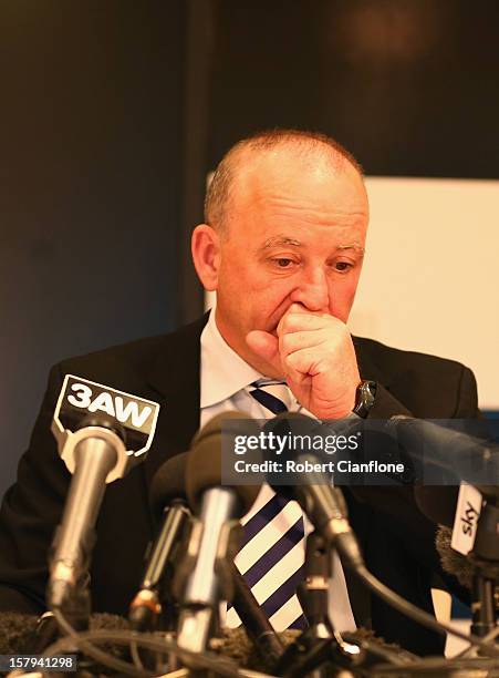 Southern Cross Austereo CEO Rhys Holleran talks to the media during a press conference at Austereo, in Melbourne Australia, on December 8 2012....