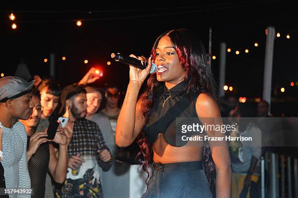 Azealia Banks performs onstage at the OHWOW & HTC celebration of the release of "TERRYWOOD" with Terry Richardson at The Standard Hotel & Spa on...