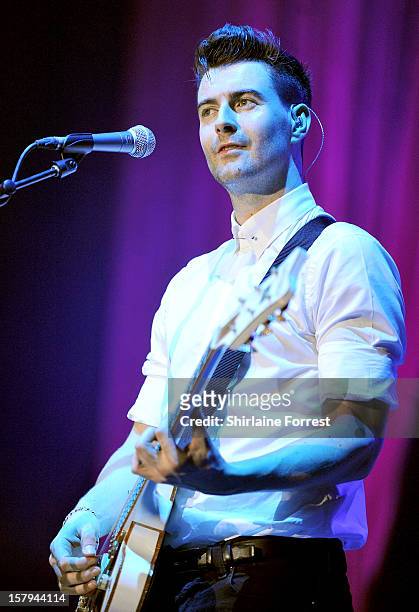 Liam Fray of The Courteeners performs a homecoming show at Manchester Arena on December 7, 2012 in Manchester, England.