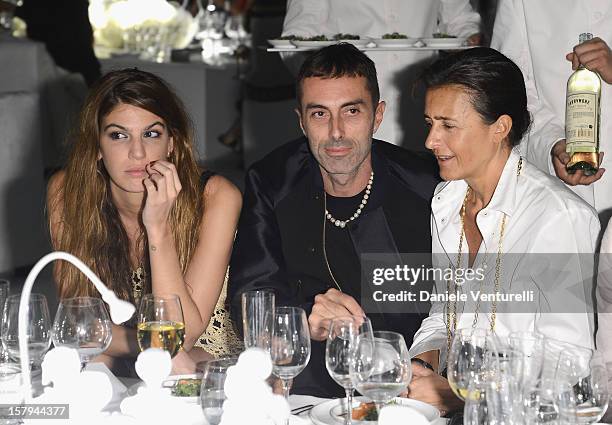 Socialite Bianca Brandolini, designer Giambattista Valli and Francesca Ruffini attend a private dinner celebrating Remo Ruffini and Moncler's 60th...