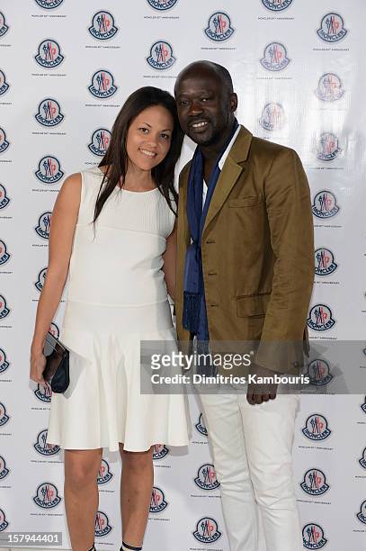 David Adjaye and guest attend a private dinner celebrating Remo Ruffini and Moncler's 60th Anniversary during Art Basel Miami Beach on December 7,...