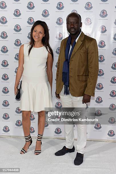 David Adjaye and guest attend a private dinner celebrating Remo Ruffini and Moncler's 60th Anniversary during Art Basel Miami Beach on December 7,...