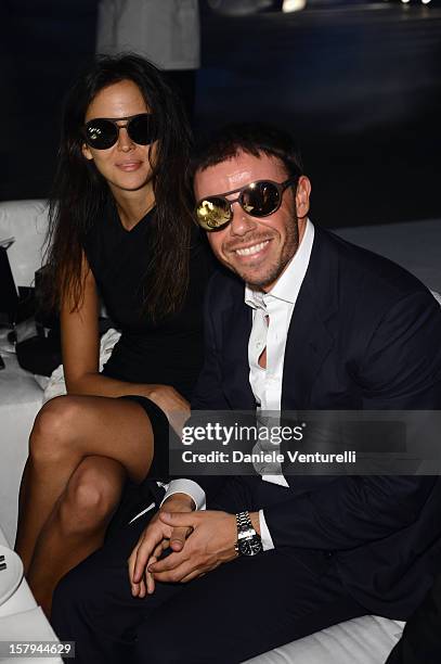 Violante Nessi and Nicolo Cardi attend a private dinner celebrating Remo Ruffini and Moncler's 60th Anniversary during Art Basel Miami Beach on...