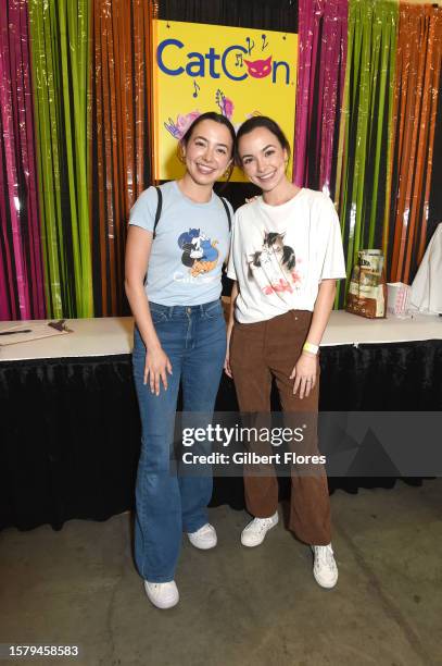 Vanessa Merrell and Veronica Merrell-Burriss, aka the Merrell Twins at CatCon 2023 held at the Pasadena Convention Center on August 5, 2023 in...