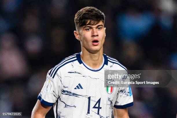 Gabriele Guarino of Italy walks in the field during FIFA U-20 World Cup Argentina 2023 finals match between Italy and Uruguay at Estadio La Plata on...