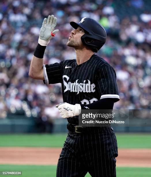 Zach Remillard of the Chicago White Sox reacts after a single during  News Photo - Getty Images