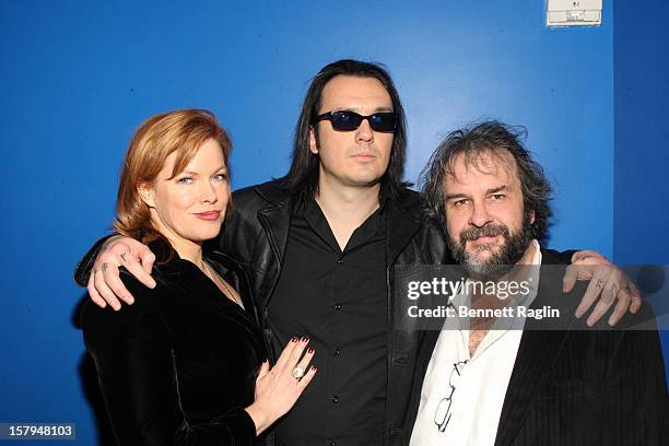 Lorri Davis, Damien Echols, and director Peter Jackson attend the after party for the "West Of Memphis" premiere at The French Institute on December...