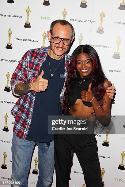 Photographer Terry Richardson and Azealia Banks attend the after party for the OHWOW & HTC celebration of the release of "TERRYWOOD", sponsored by GQ...