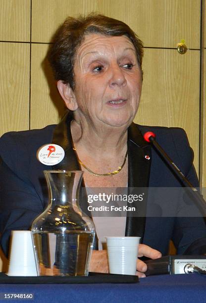 Joelle Brunerie Kauffmann attends the 'Soutien A Tous Les Otages Du Monde' Press Conference at Hotel de Ville on December 7, 2012 in Paris, France.