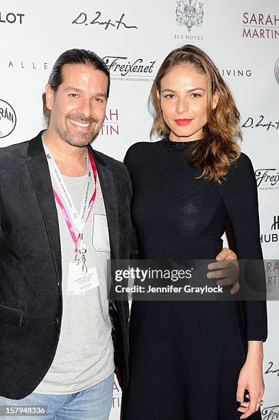 Carlos Velez and Cynthia Pires attend the Haute Living Hublot And Ferrari Honor Domingo Zapata For Art Basel 2012 on December 7, 2012 in Miami,...