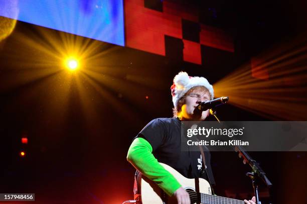 Ed Sheeran performs onstage during Z100's Jingle Ball 2012 presented by Aeropostale at Madison Square Garden on December 7, 2012 in New York City.