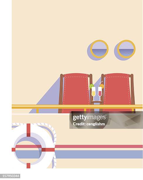 cruise ship chairs - spartan cruiser stock illustrations