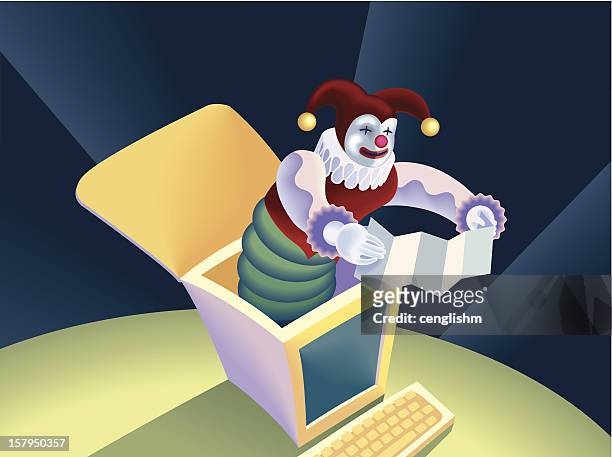 jack in the computer - accordion stock illustrations