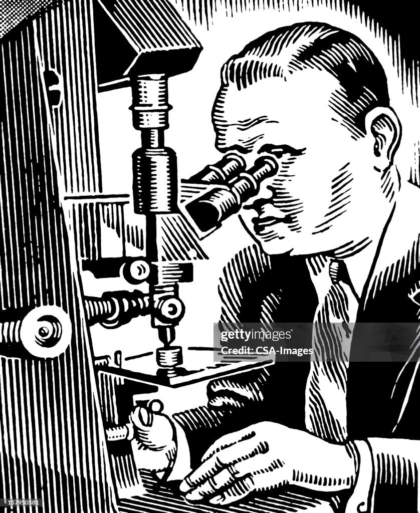 Man Using Microscope High-Res Vector Graphic - Getty Images