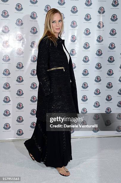 Actress Uma Thurman attends a private dinner celebrating Remo Ruffini and Moncler's 60th Anniversary during Art Basel Miami Beach on December 7, 2012...
