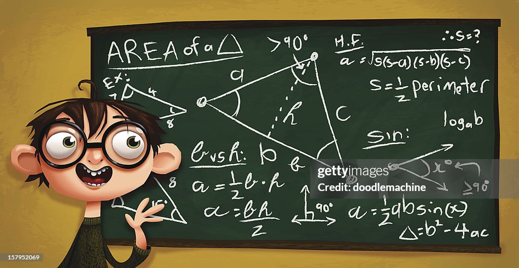Nerdy Math Nerdy Kiddo Explains Math Stuff High-Res Vector Graphic - Getty Images