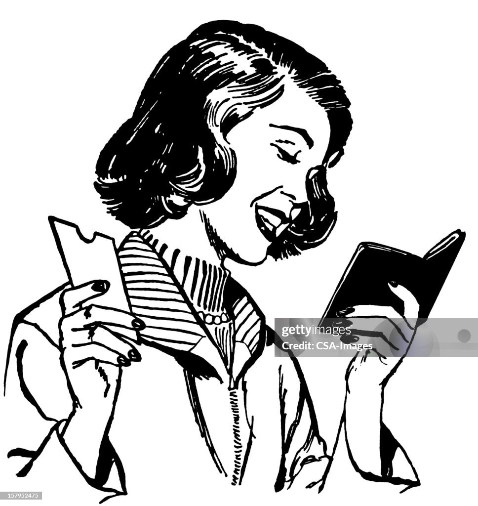 Woman Holding Ticket