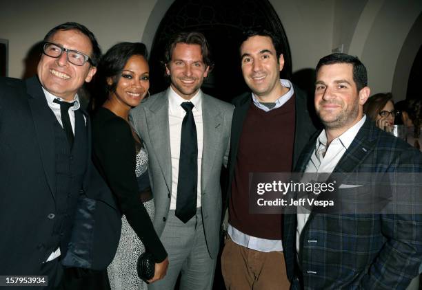 Director David O. Russell, Zoe Saldana, Bradley Cooper, producer John Gordon and agent Dave Bugliari attend the SILVER LININGS PLAYBOOK Event Hosted...