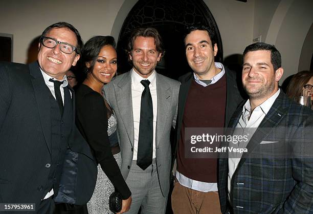 Director David O. Russell, Zoe Saldana, Bradley Cooper, producer John Gordon and agent Dave Bugliari attend the SILVER LININGS PLAYBOOK Event Hosted...