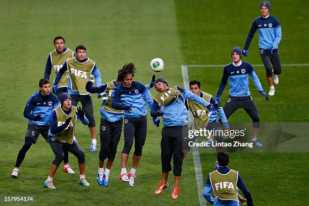 Team of Monterrey during CF Monterrey training session at Toyota Stadium on December 8, 2012 in Toyota, Japan.