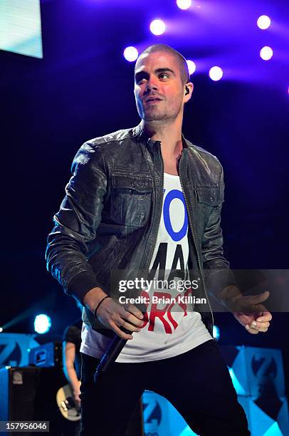 Max George of The Wanted performs onstage during Z100's Jingle Ball 2012 presented by Aeropostale at Madison Square Garden on December 7, 2012 in New...