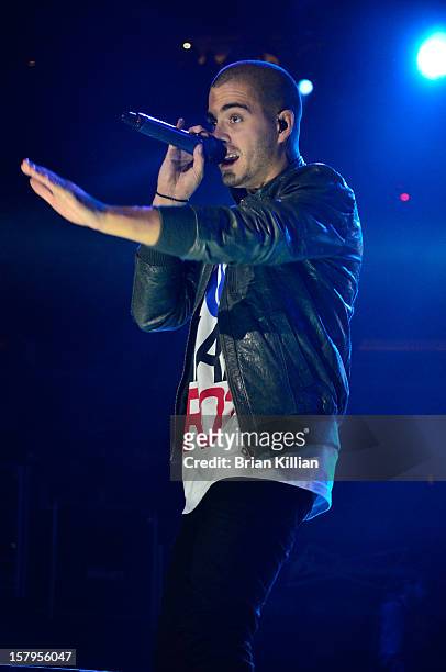 Max George of The Wanted performs onstage during Z100's Jingle Ball 2012 presented by Aeropostale at Madison Square Garden on December 7, 2012 in New...