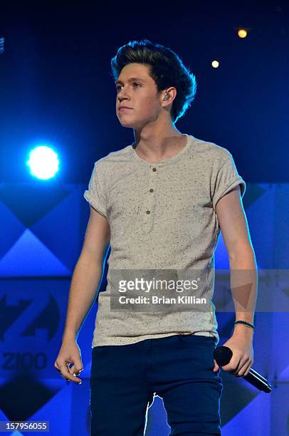 Niall Horan of the group One Direction performs onstage during Z100's Jingle Ball 2012 presented by Aeropostale at Madison Square Garden on December...